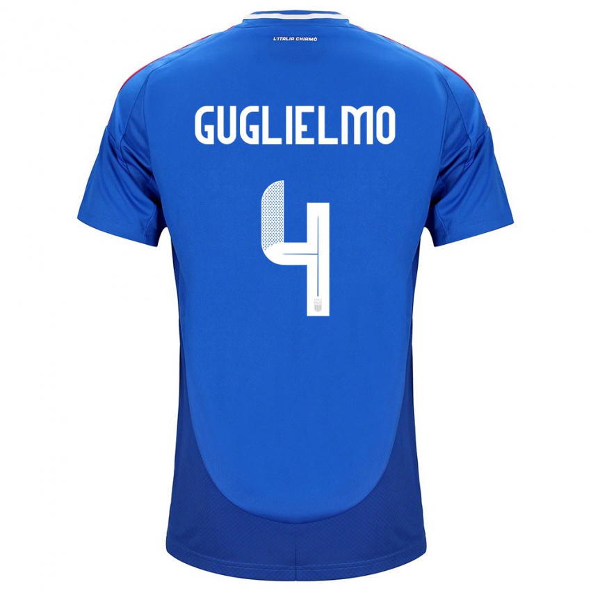 Bambino Maglia Italia Lucia Di Guglielmo #4 Blu Kit Gara Home 24-26 Maglietta