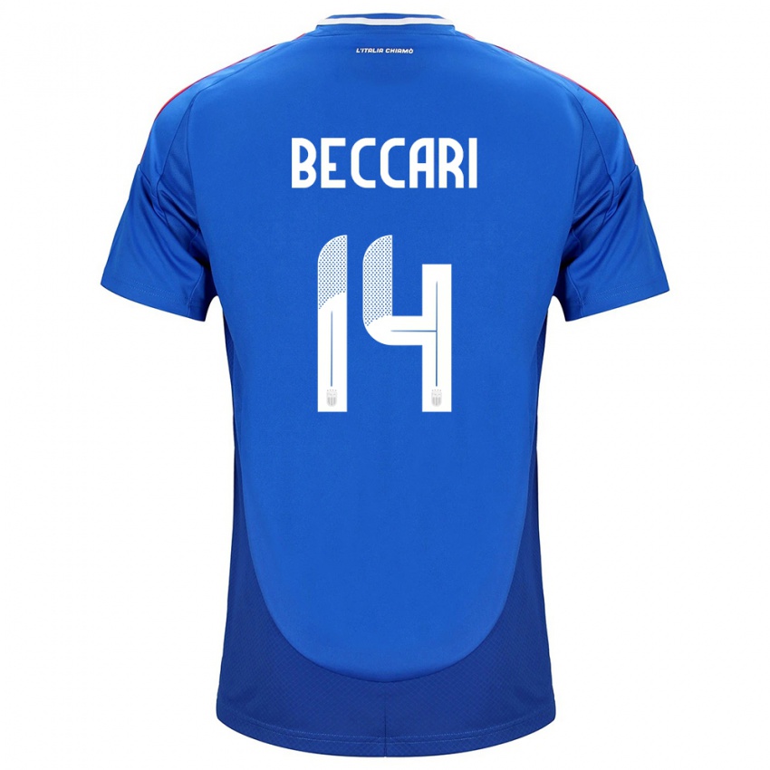 Bambino Maglia Italia Chiara Beccari #14 Blu Kit Gara Home 24-26 Maglietta