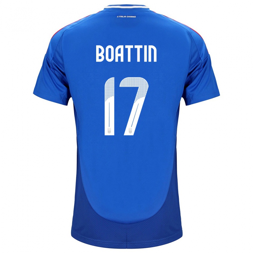 Bambino Maglia Italia Lisa Boattin #17 Blu Kit Gara Home 24-26 Maglietta