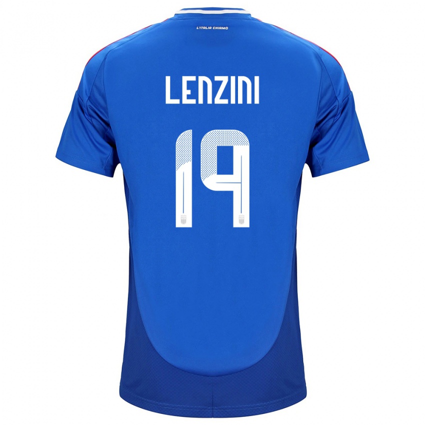 Bambino Maglia Italia Martina Lenzini #19 Blu Kit Gara Home 24-26 Maglietta