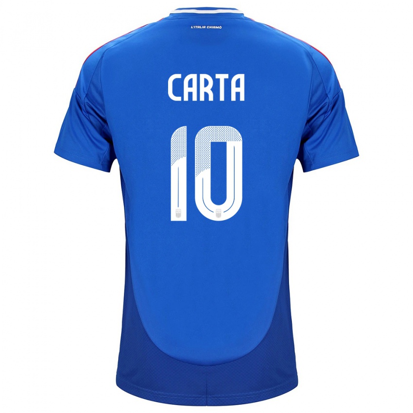 Bambino Maglia Italia Antonella Carta #10 Blu Kit Gara Home 24-26 Maglietta