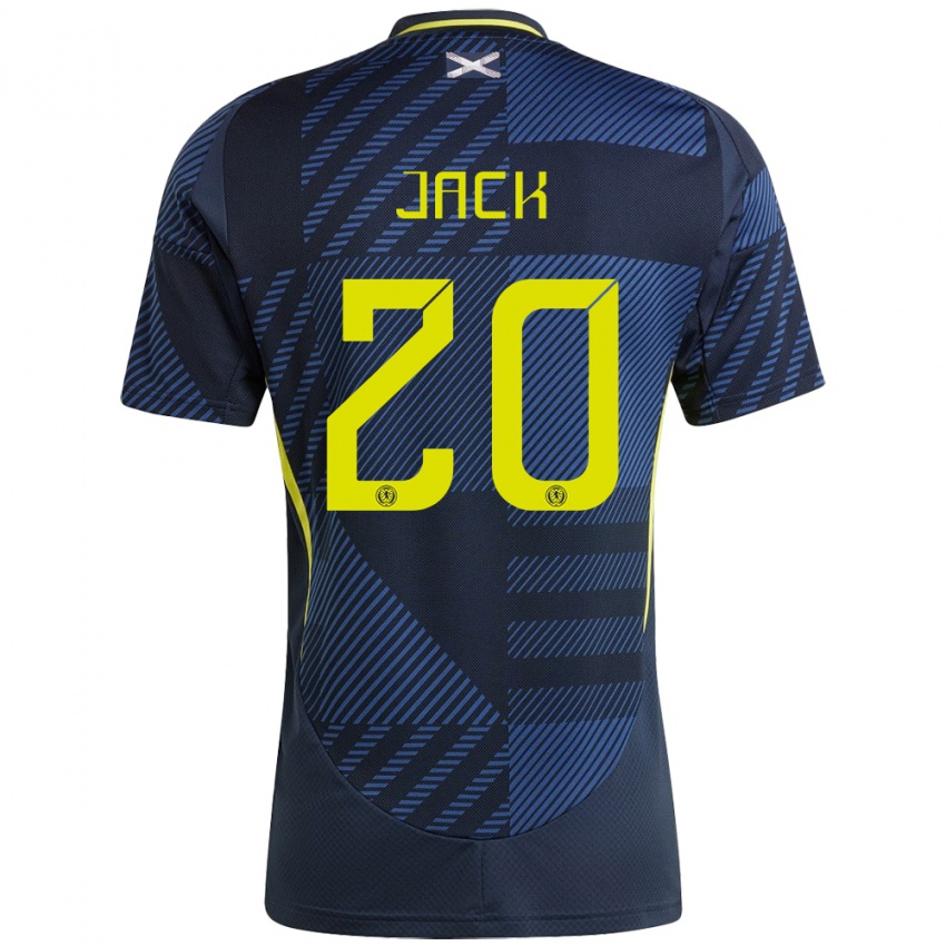 Bambino Maglia Scotland Ryan Jack #20 Blu Scuro Kit Gara Home 24-26 Maglietta