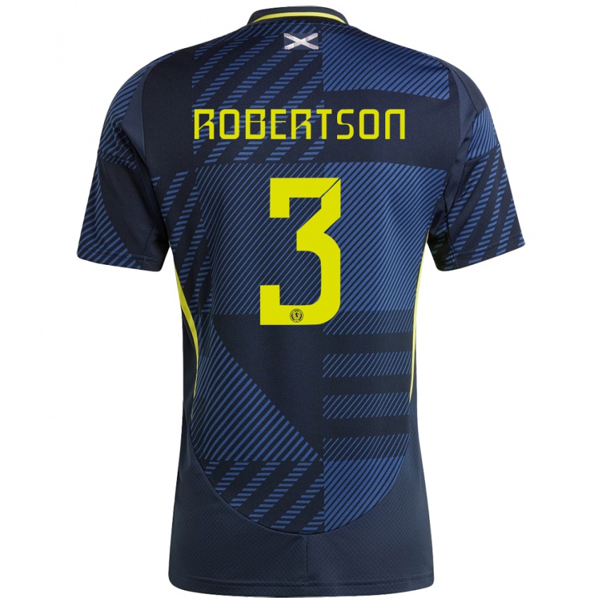 Bambino Maglia Scotland Andrew Robertson #3 Blu Scuro Kit Gara Home 24-26 Maglietta