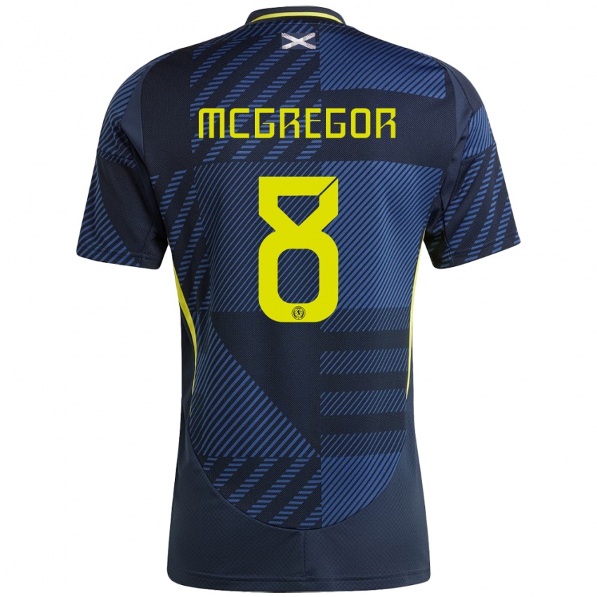 Bambino Maglia Scotland Callum Mcgregor #8 Blu Scuro Kit Gara Home 24-26 Maglietta