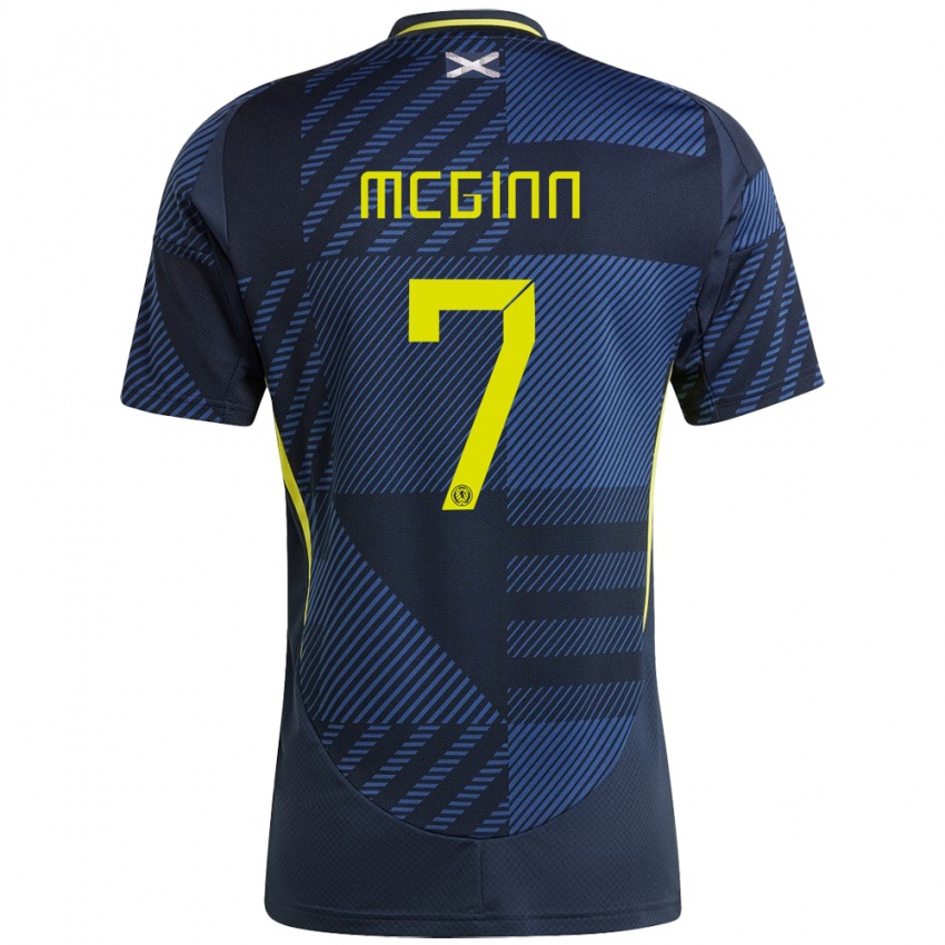 Bambino Maglia Scotland John Mcginn #7 Blu Scuro Kit Gara Home 24-26 Maglietta