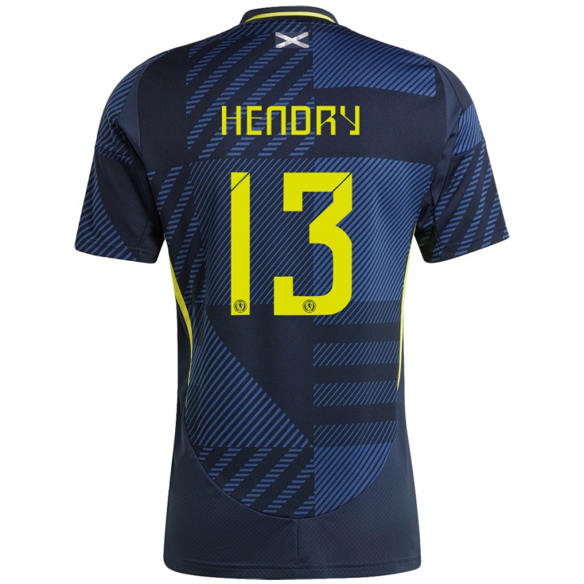 Bambino Maglia Scotland Jack Hendry #13 Blu Scuro Kit Gara Home 24-26 Maglietta