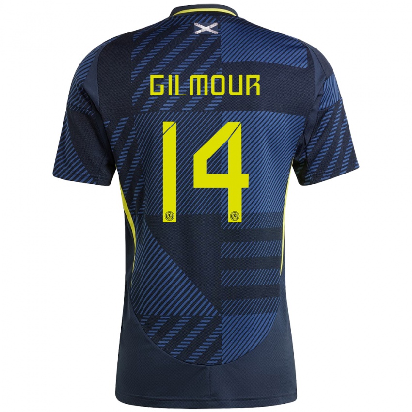 Bambino Maglia Scotland Billy Gilmour #14 Blu Scuro Kit Gara Home 24-26 Maglietta