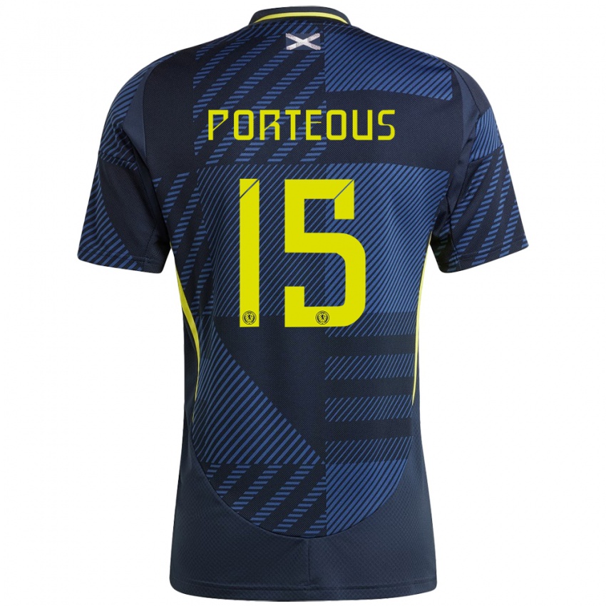 Bambino Maglia Scotland Ryan Porteous #15 Blu Scuro Kit Gara Home 24-26 Maglietta