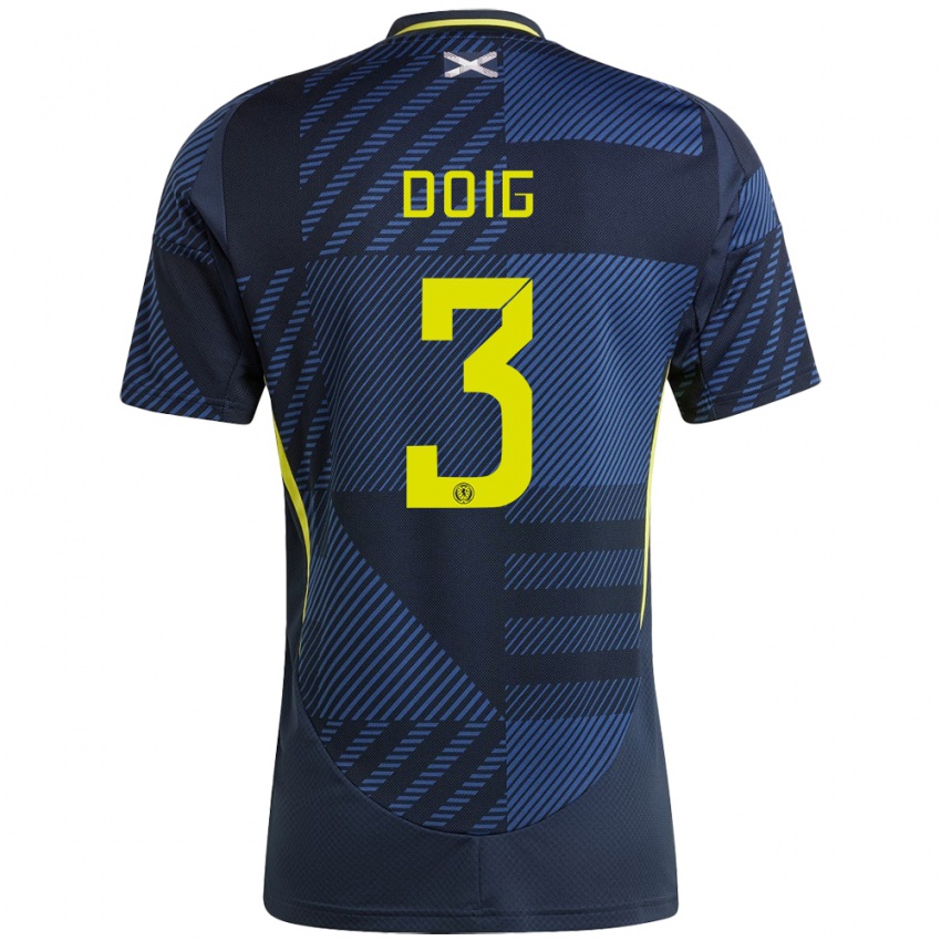 Bambino Maglia Scotland Josh Doig #3 Blu Scuro Kit Gara Home 24-26 Maglietta