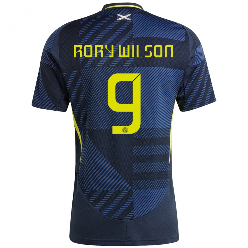 Bambino Maglia Scotland Rory Wilson #9 Blu Scuro Kit Gara Home 24-26 Maglietta