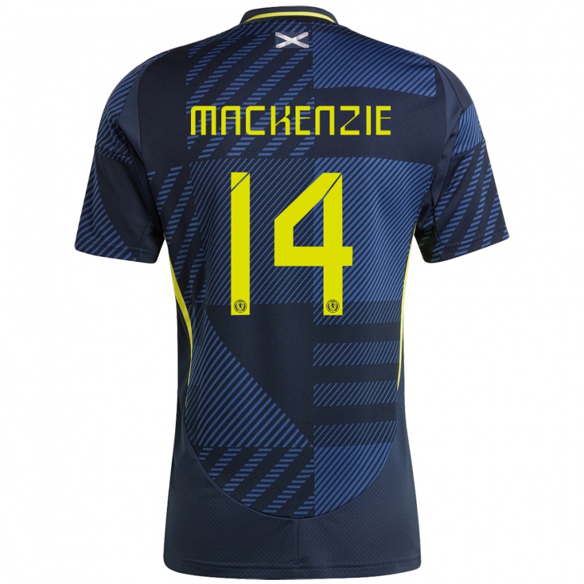 Bambino Maglia Scotland Magnus Mackenzie #14 Blu Scuro Kit Gara Home 24-26 Maglietta