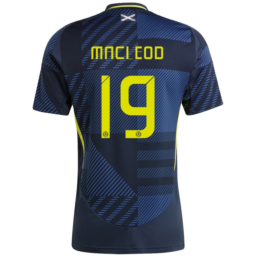 Bambino Maglia Scotland Rory Macleod #19 Blu Scuro Kit Gara Home 24-26 Maglietta