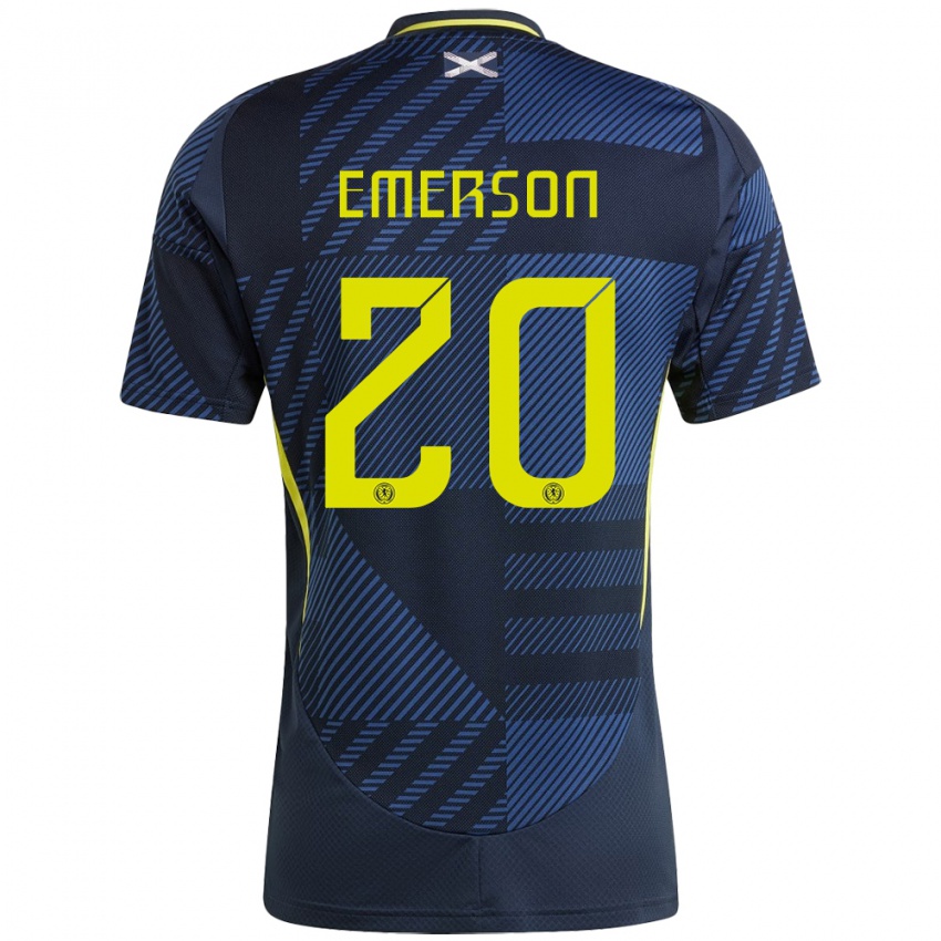 Bambino Maglia Scotland Johnny Emerson #20 Blu Scuro Kit Gara Home 24-26 Maglietta