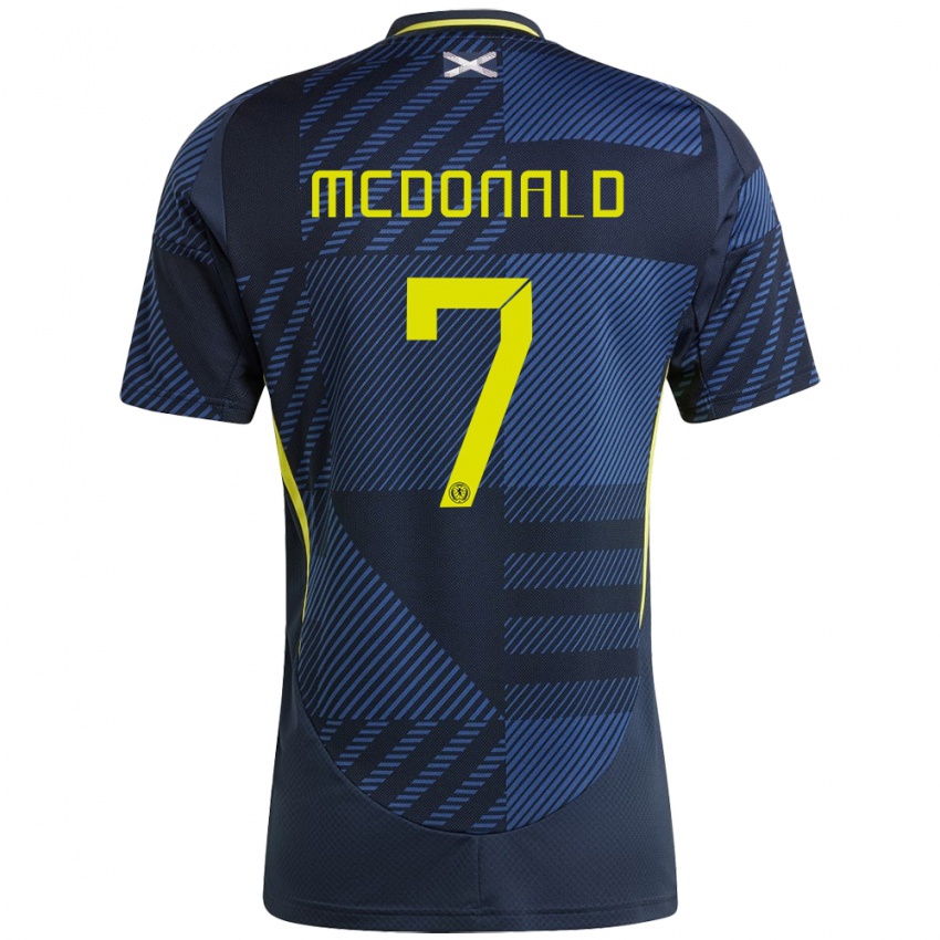 Bambino Maglia Scotland Josh Mcdonald #7 Blu Scuro Kit Gara Home 24-26 Maglietta