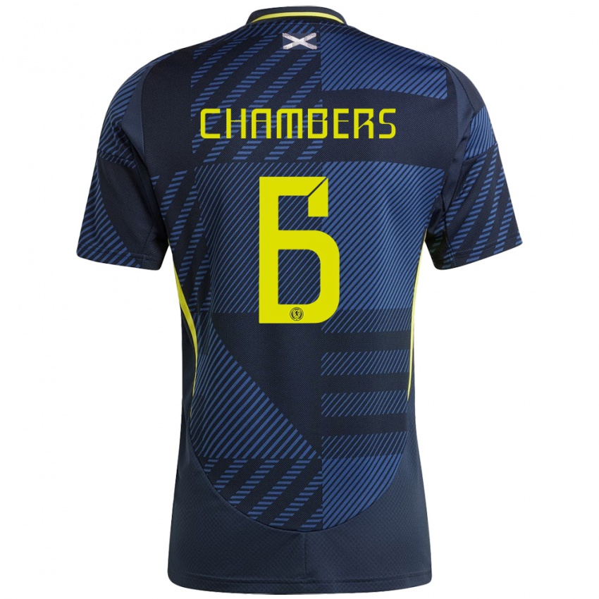 Bambino Maglia Scotland Sam Chambers #6 Blu Scuro Kit Gara Home 24-26 Maglietta