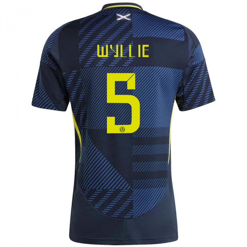 Bambino Maglia Scotland Jack Wyllie #5 Blu Scuro Kit Gara Home 24-26 Maglietta