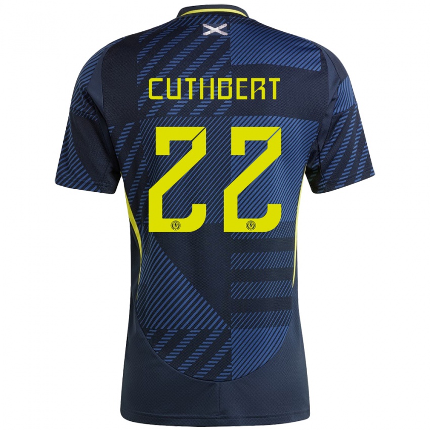 Bambino Maglia Scotland Erin Cuthbert #22 Blu Scuro Kit Gara Home 24-26 Maglietta