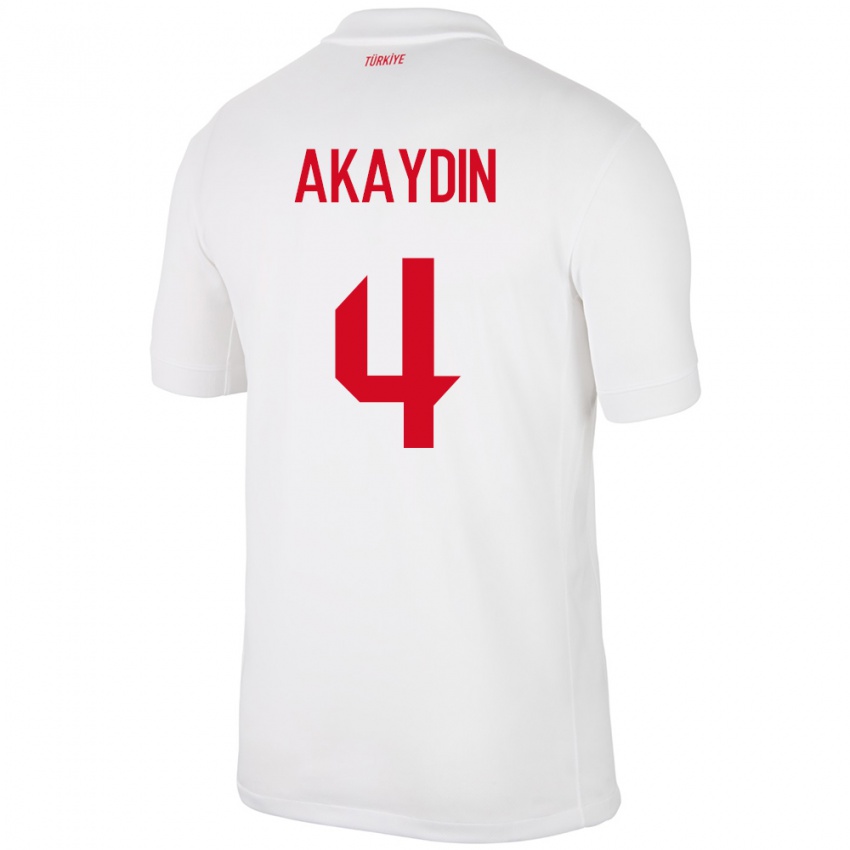 Bambino Maglia Turchia Samet Akaydin #4 Bianco Kit Gara Home 24-26 Maglietta