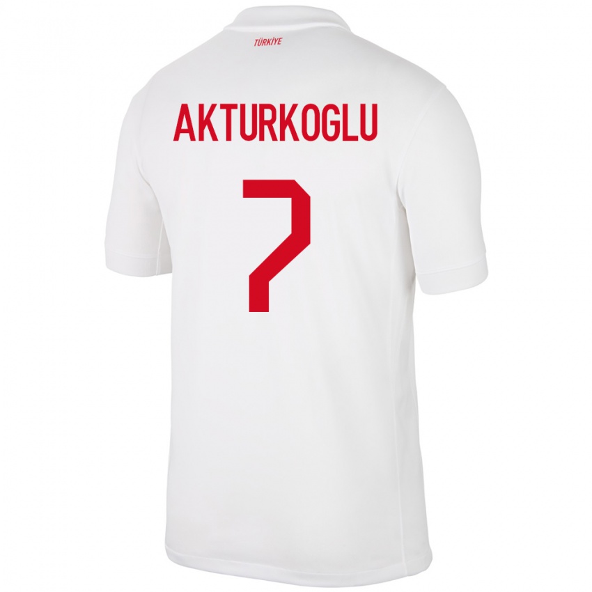 Bambino Maglia Turchia Kerem Aktürkoğlu #7 Bianco Kit Gara Home 24-26 Maglietta