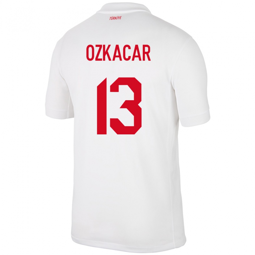 Bambino Maglia Turchia Cenk Özkacar #13 Bianco Kit Gara Home 24-26 Maglietta