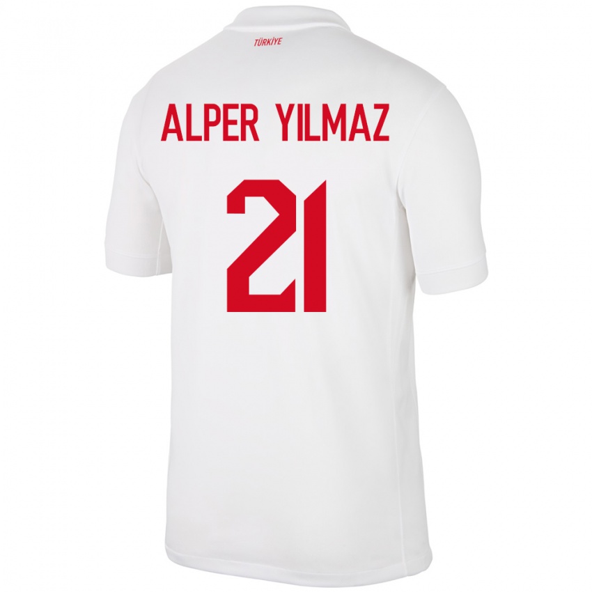 Bambino Maglia Turchia Barış Alper Yılmaz #21 Bianco Kit Gara Home 24-26 Maglietta