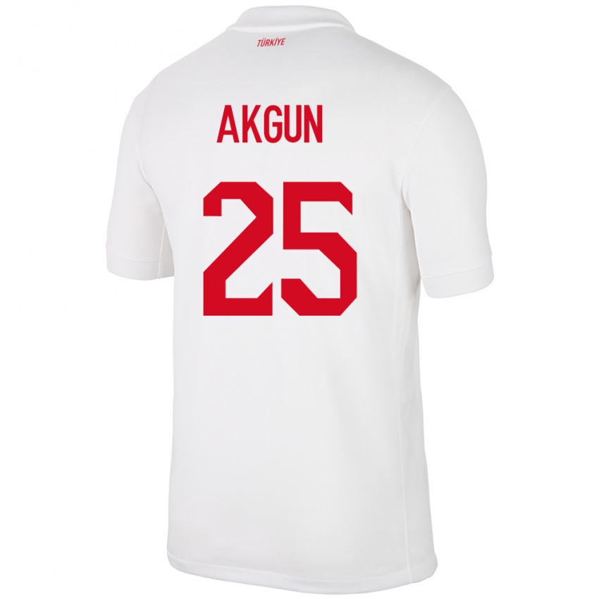 Bambino Maglia Turchia Yunus Akgün #25 Bianco Kit Gara Home 24-26 Maglietta