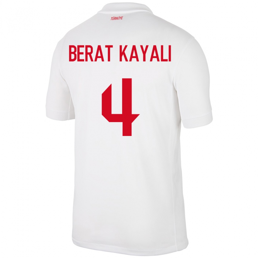 Bambino Maglia Turchia Hasan Berat Kayalı #4 Bianco Kit Gara Home 24-26 Maglietta