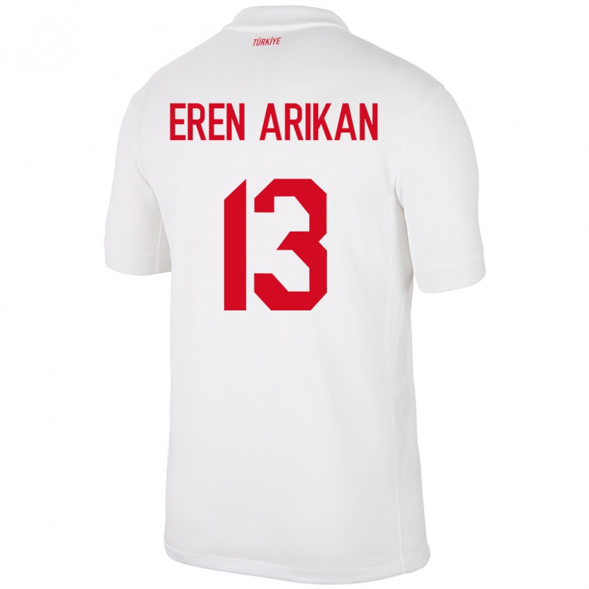 Bambino Maglia Turchia Muhammed Eren Arıkan #13 Bianco Kit Gara Home 24-26 Maglietta