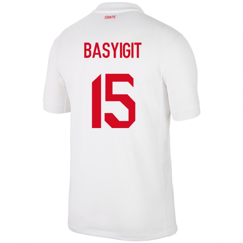 Bambino Maglia Turchia Emirhan Başyiğit #15 Bianco Kit Gara Home 24-26 Maglietta