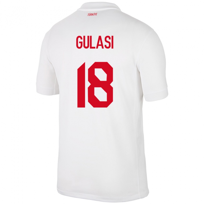 Bambino Maglia Turchia Ayman Gulasi #18 Bianco Kit Gara Home 24-26 Maglietta