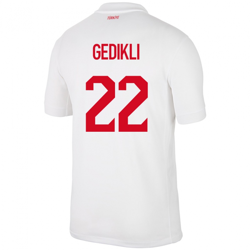 Bambino Maglia Turchia Berkant Gedikli #22 Bianco Kit Gara Home 24-26 Maglietta