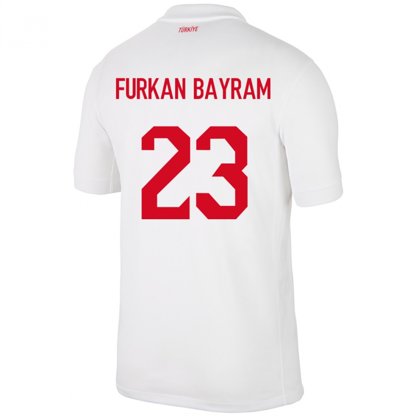 Bambino Maglia Turchia Mert Furkan Bayram #23 Bianco Kit Gara Home 24-26 Maglietta