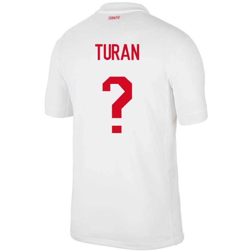 Bambino Maglia Turchia Hasan Turan #0 Bianco Kit Gara Home 24-26 Maglietta