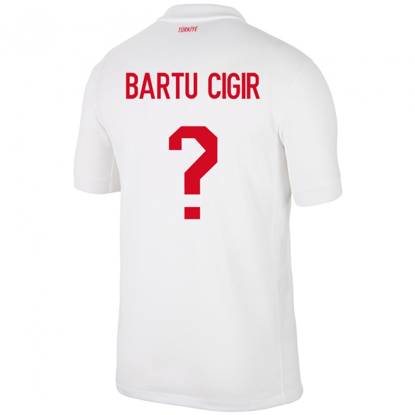 Bambino Maglia Turchia Can Bartu Çığır #0 Bianco Kit Gara Home 24-26 Maglietta