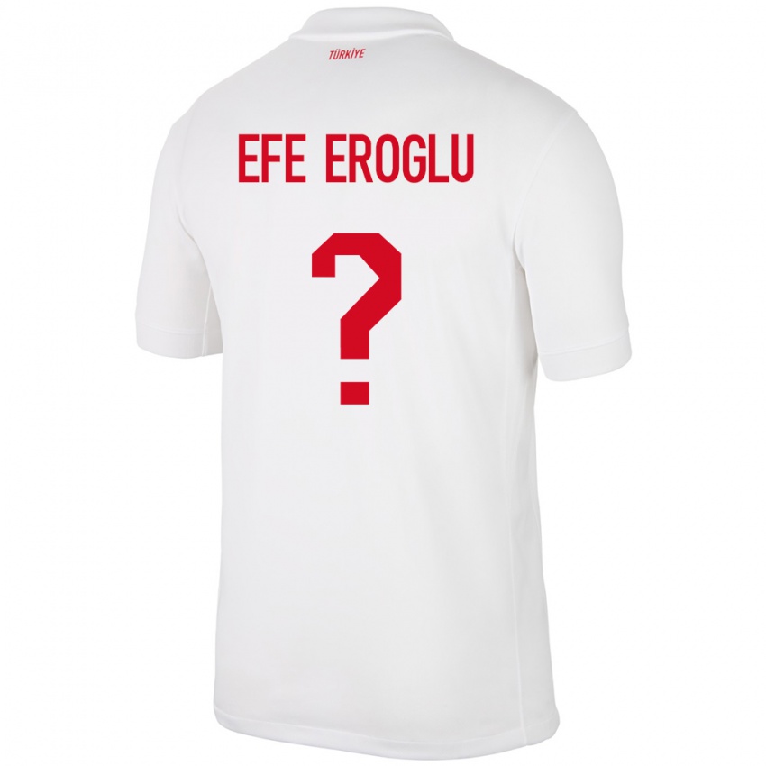 Bambino Maglia Turchia Cem Efe Eroğlu #0 Bianco Kit Gara Home 24-26 Maglietta