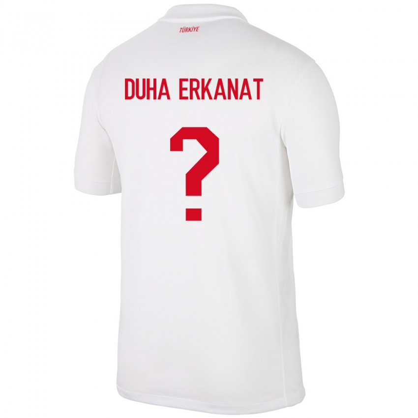 Bambino Maglia Turchia Ahmet Duha Erkanat #0 Bianco Kit Gara Home 24-26 Maglietta