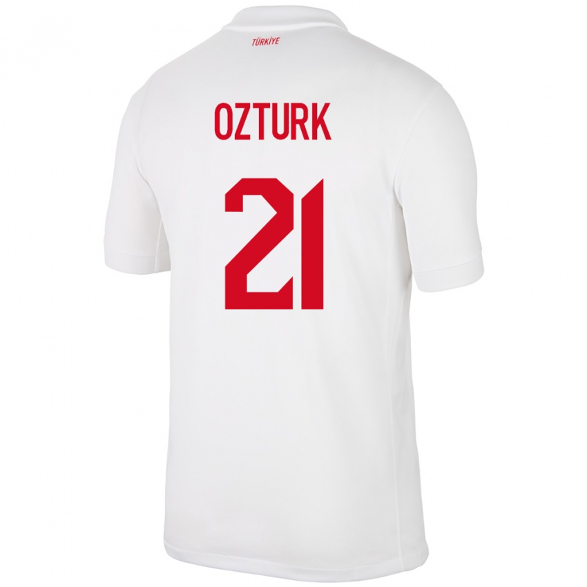 Bambino Maglia Turchia Melike Öztürk #21 Bianco Kit Gara Home 24-26 Maglietta