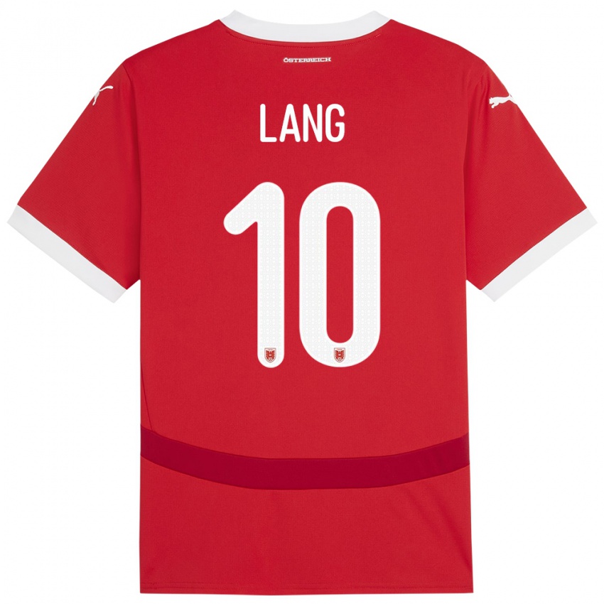 Bambino Maglia Austria Christoph Lang #10 Rosso Kit Gara Home 24-26 Maglietta