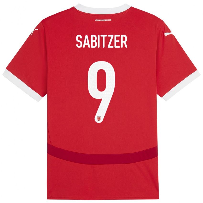 Bambino Maglia Austria Marcel Sabitzer #9 Rosso Kit Gara Home 24-26 Maglietta