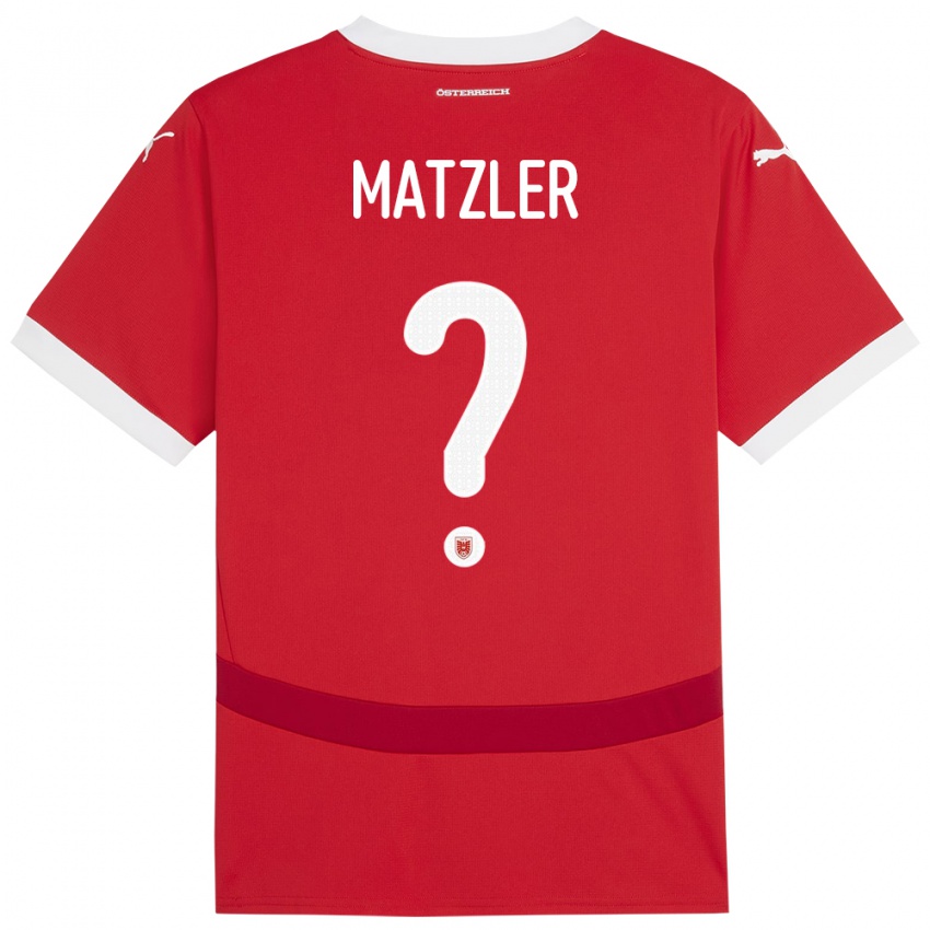 Bambino Maglia Austria Leo Mätzler #0 Rosso Kit Gara Home 24-26 Maglietta