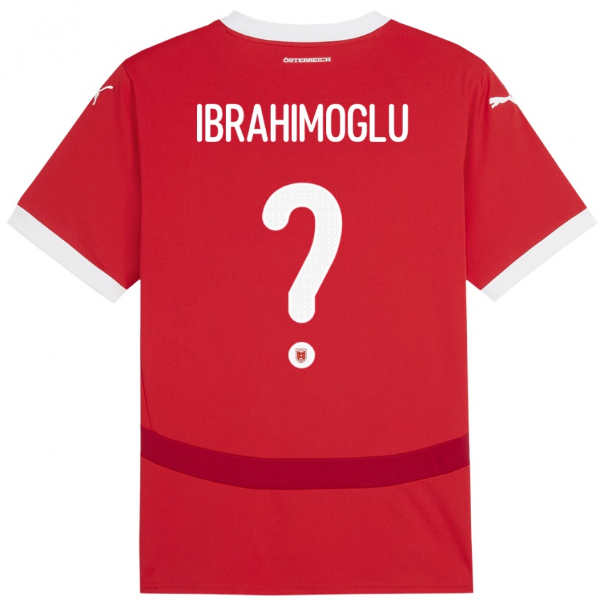 Bambino Maglia Austria Mücahit Ibrahimoglu #0 Rosso Kit Gara Home 24-26 Maglietta