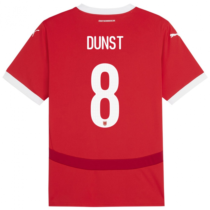 Bambino Maglia Austria Barbara Dunst #8 Rosso Kit Gara Home 24-26 Maglietta