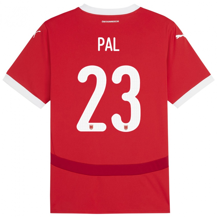 Bambino Maglia Austria Jasmin Pal #23 Rosso Kit Gara Home 24-26 Maglietta