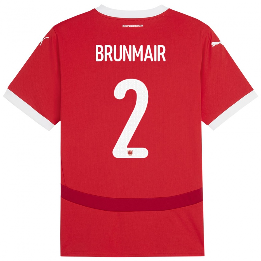 Bambino Maglia Austria Livia Brunmair #2 Rosso Kit Gara Home 24-26 Maglietta