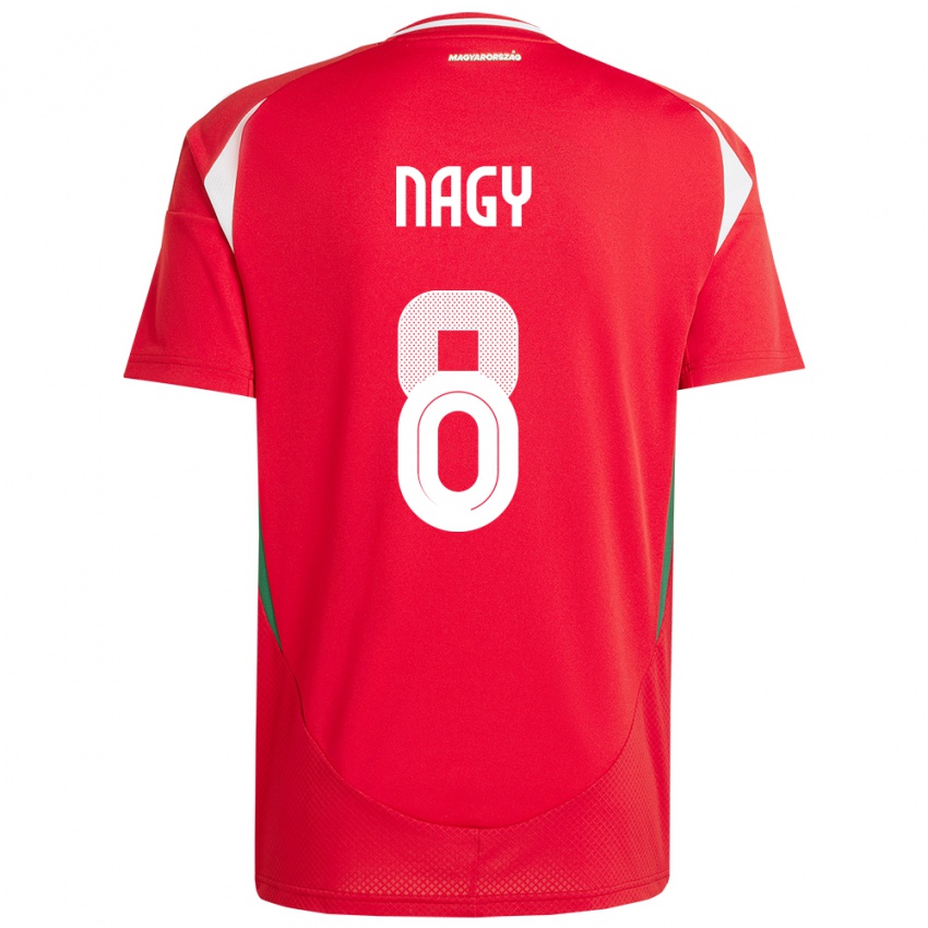 Bambino Maglia Ungheria Ádám Nagy #8 Rosso Kit Gara Home 24-26 Maglietta