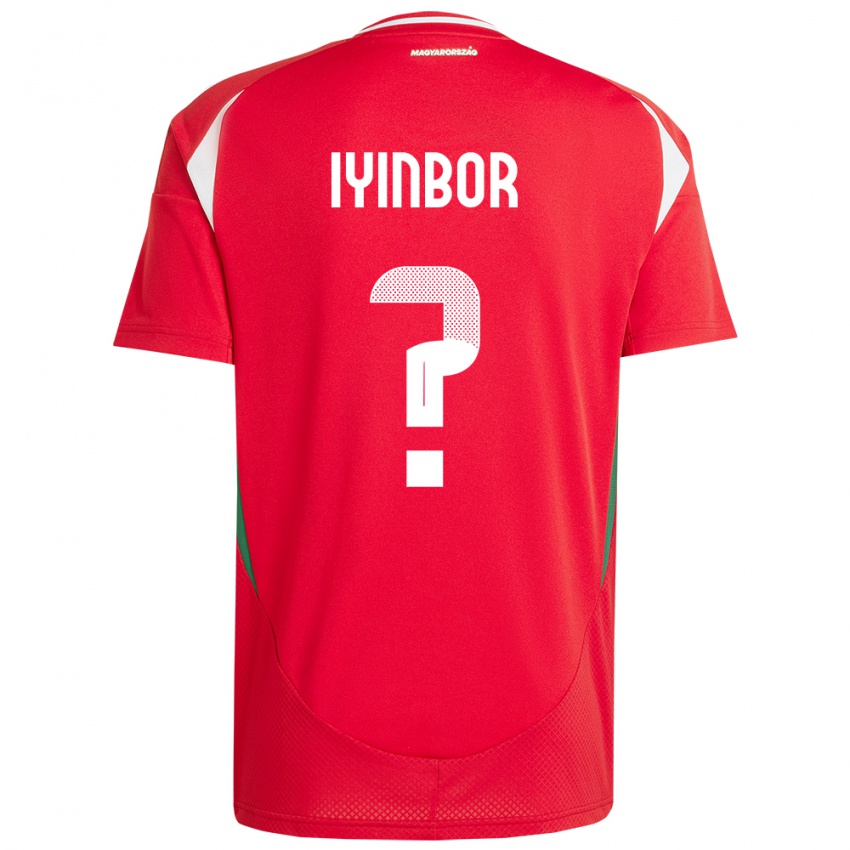 Bambino Maglia Ungheria Patrick Iyinbor #0 Rosso Kit Gara Home 24-26 Maglietta