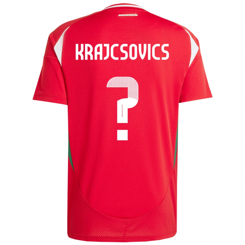 Bambino Maglia Ungheria Ábel Krajcsovics #0 Rosso Kit Gara Home 24-26 Maglietta