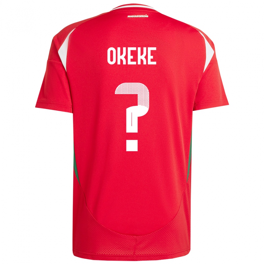 Bambino Maglia Ungheria Michael Okeke #0 Rosso Kit Gara Home 24-26 Maglietta