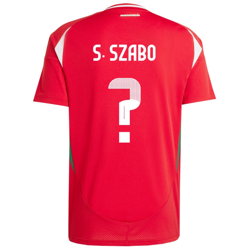 Bambino Maglia Ungheria Szilárd Szabó #0 Rosso Kit Gara Home 24-26 Maglietta