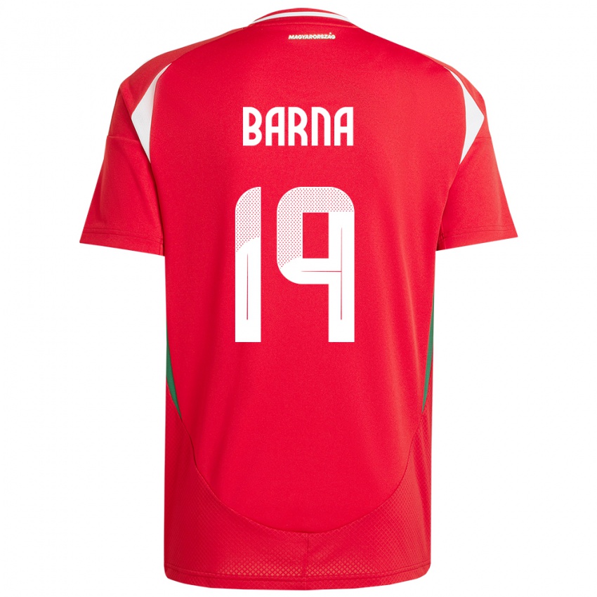 Bambino Maglia Ungheria Daniel Barna #19 Rosso Kit Gara Home 24-26 Maglietta